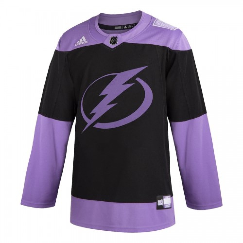 Men's Tampa Bay Lightning adidas Black Hockey Fights Cancer Custom Practice Jersey-Pro Kit Vault | Brand New 26/27 Sports Jerseys